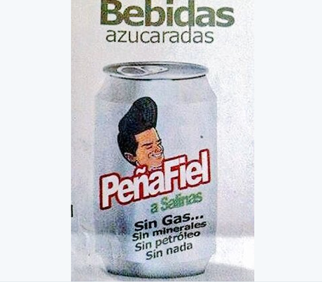 Peña Nieto se compara con #Peñafiel y usuarios en redes le crean este #refresco (FOTO MEME) #Mexico