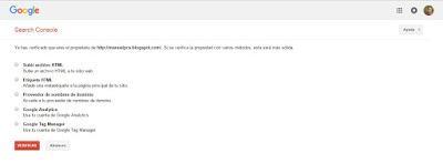 Verificado blogger en Google webmaster