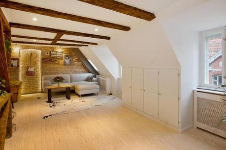 vigas a la vista piso duplex nórdico ladrillo visto estilo nórdico decoración rock musica decoración musical decoración interiores blog decoración 