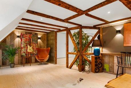 vigas a la vista piso duplex nórdico ladrillo visto estilo nórdico decoración rock musica decoración musical decoración interiores blog decoración 