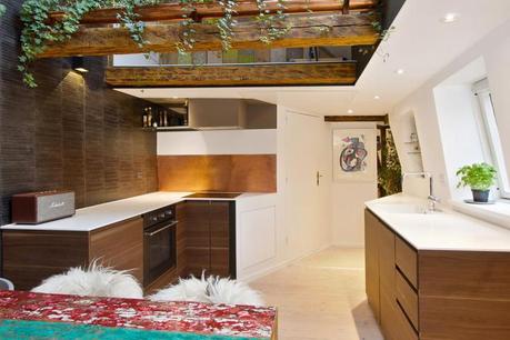 vigas a la vista piso duplex nórdico ladrillo visto estilo nórdico decoración rock musica decoración musical decoración interiores blog decoración 