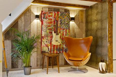 vigas a la vista piso duplex nórdico ladrillo visto estilo nórdico decoración rock musica decoración musical decoración interiores blog decoración 