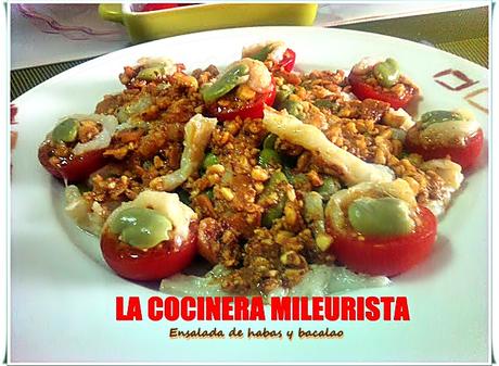 Ensalada de habas y bacalao