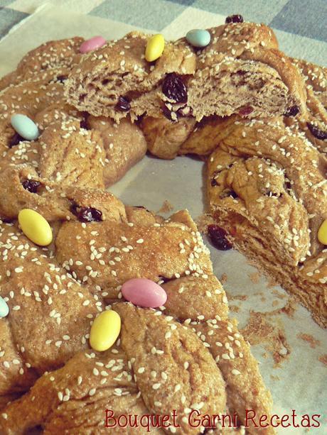 Rosca de Pascua trenzada doble Rosca de Pascua trenzada doble