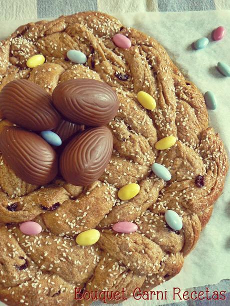 Rosca de Pascua trenzada doble Rosca de Pascua trenzada doble
