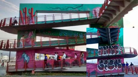 Vandalizan mural en puente de la Carretera 57