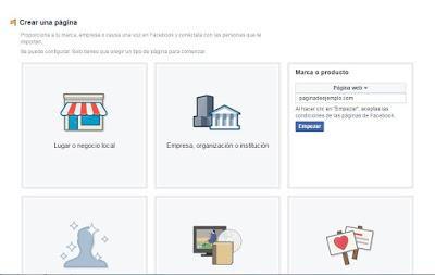 Crear página de ejemplo Facebook Crear página de ejemplo Facebook
