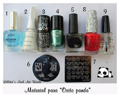 Osito panda para Nail Art