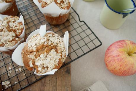 Muffins de miel, avena y manzana, los más sencillos que conozco