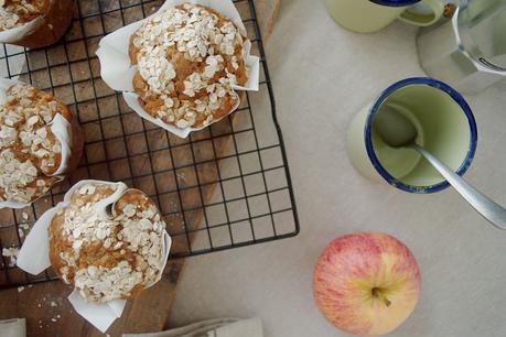 Muffins de miel, avena y manzana, los más sencillos que conozco