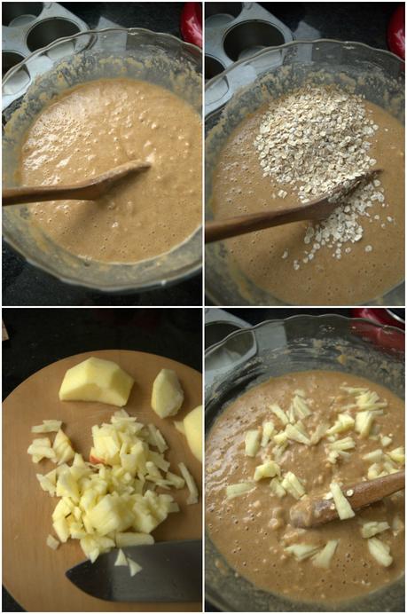 Muffins de miel, avena y manzana, los más sencillos que conozco