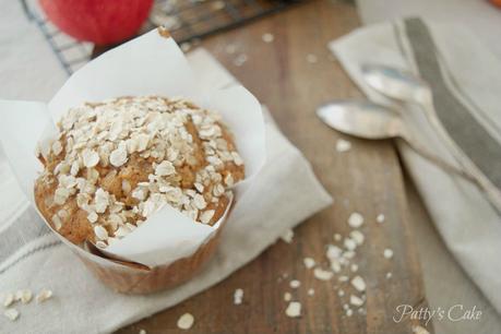 Muffins de miel, avena y manzana, los más sencillos que conozco