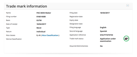 Se registra Pac-man Maker, ¿qué será?, huele a creador de mapas