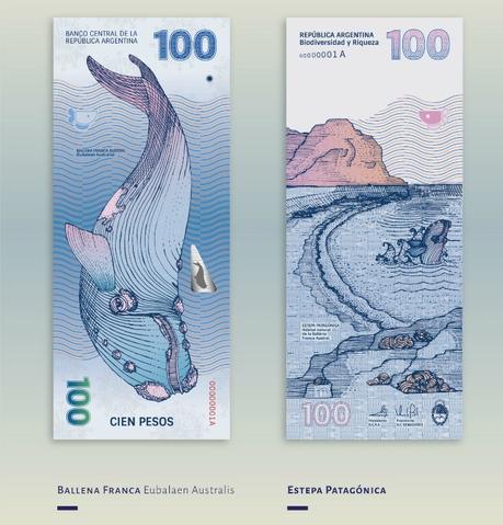 Un colorido rediseño de los billetes de Argentina