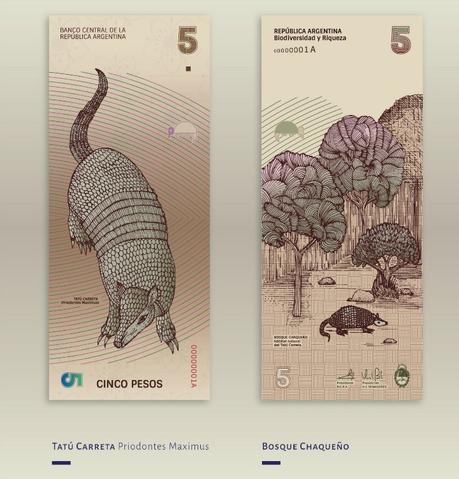 Un colorido rediseño de los billetes de Argentina