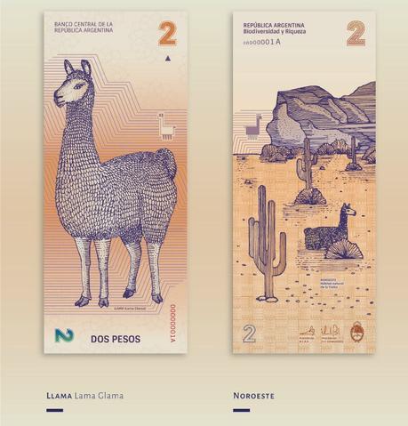 Un colorido rediseño de los billetes de Argentina
