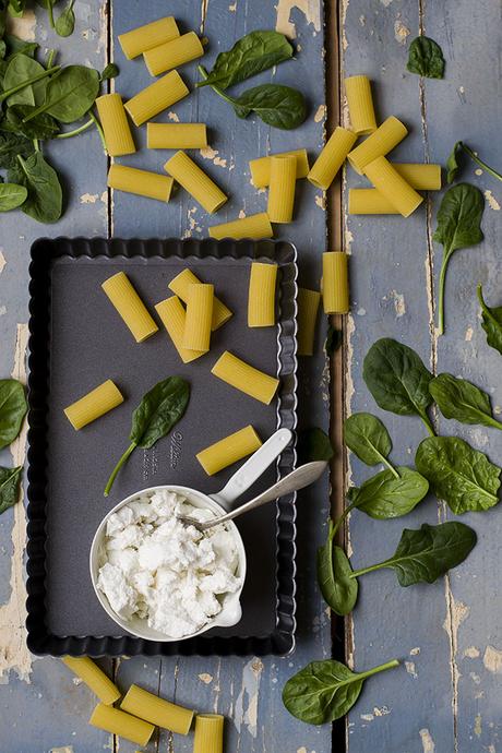 PASTEL DE RIGATONI, ESPINACAS Y RICOTTA