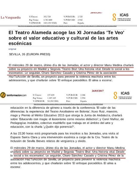 la prensa ha dicho, Prensa de las jornadas Te Veo en Sevilla por manu medina