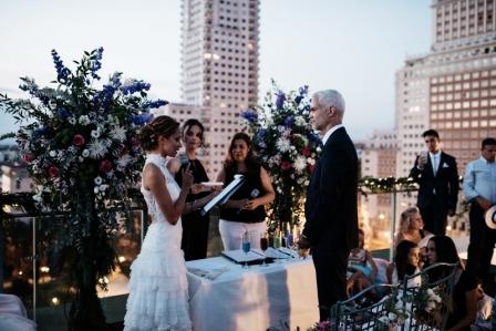 Kathia y Sascha, boda en un ático en el centro de Madrid