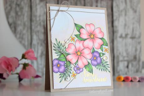Floral Card colored with COPIC MARKERS