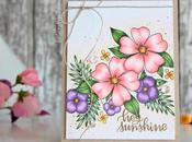 Floral Card colored with COPIC MARKERS