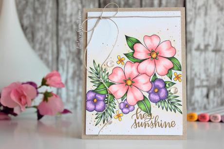 Floral Card colored with COPIC MARKERS