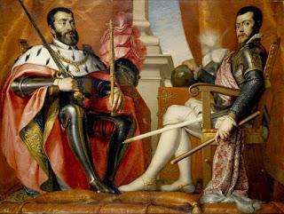 Don Juan de Austria, y el duque Alejandro Farnesio, departiendo amigablemente.