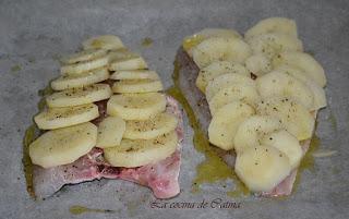 Dorada con corteza de patata