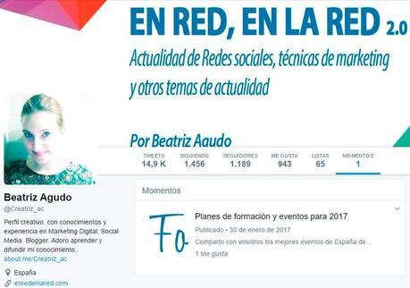 Aprende a utilizar Momentos de Twitter ejemplo momentos de Twitter