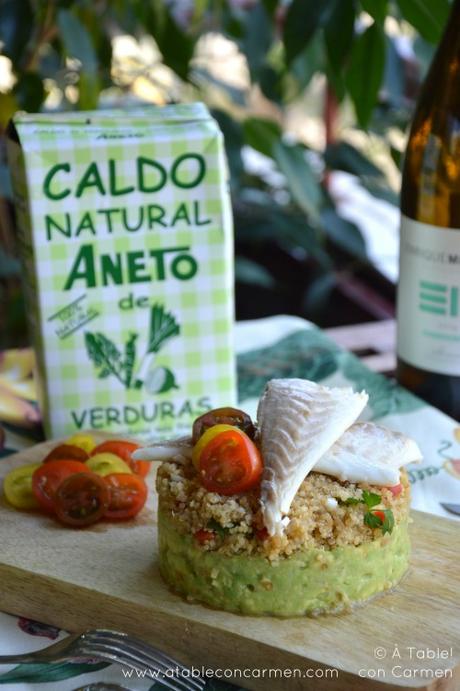 Timbal de Quinoa y Guacamole con Filetes de Dorada