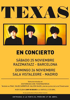 Texas volverán a Barcelona y Madrid en noviembre