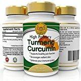 Suplemento Anti-Inflamatorio de Cúrcuma, 120 cápsulas Potencia Alta 450 Miligramos, 95% Curcumina - Más Fuerte, Más Eficaz Para El Alivio Del Dolor Natural, Las Articulaciones Saludables. Potente Antioxidante. Limpia El Sistema Digestivo, Alivia La fatiga Crónica