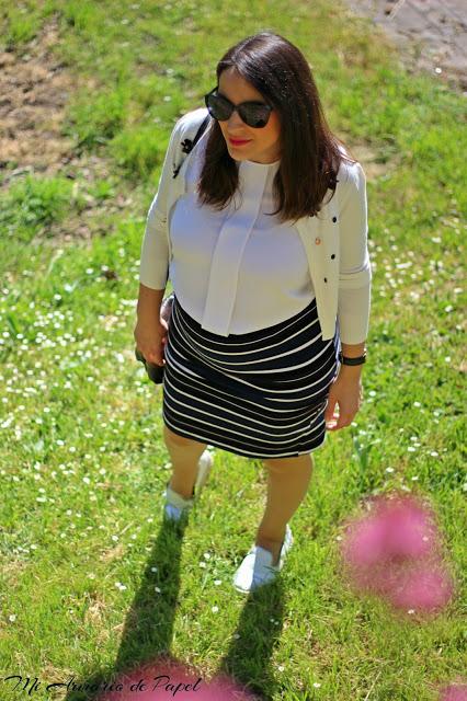 Outfit: Look Premamá Falda Tubo