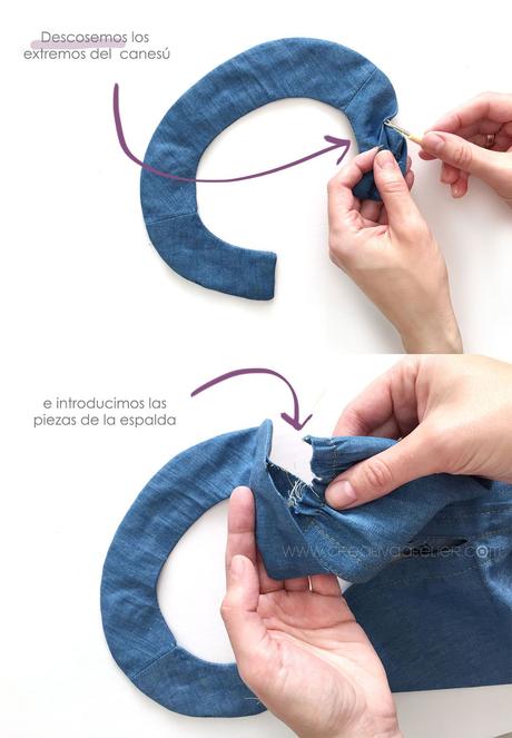 Vestido vaquero de bebé DIY - Tutorial y patrón