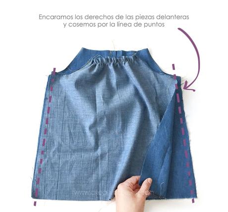 Vestido vaquero de bebé DIY - Tutorial y patrón