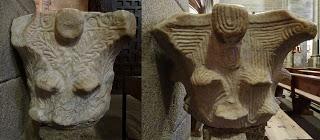 Imagen del mes: capiteles hispano-visigodos reconvertidos en pilas de agua bendita, en la Iglesia de Santa María de la Asunción de Brozas