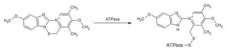 reacción omeprazol atpasa