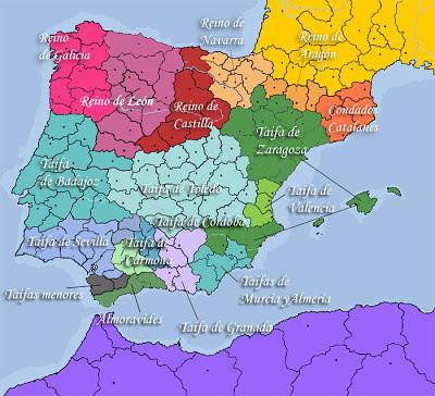 Resultado de imagen de taifa de toledo mapa