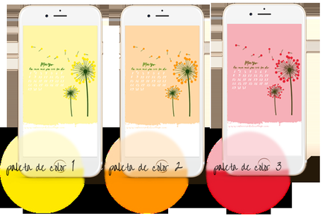 three color palettes and one only free mai calendar wallpaper