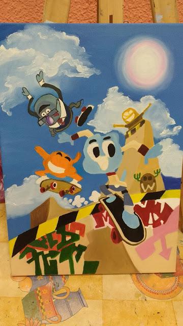 CUADRO AL OLEO DEL ASOMBROSO MUNDO DE GUMBALL RETO 88