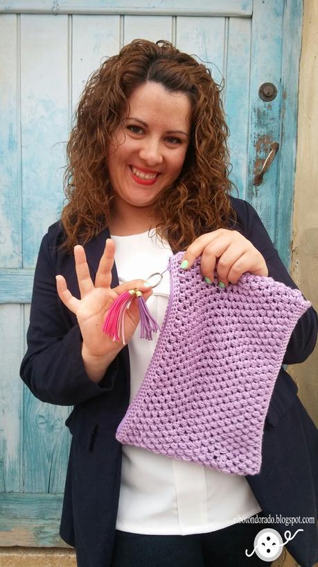CLUTCH en punto garbanzo a crochet