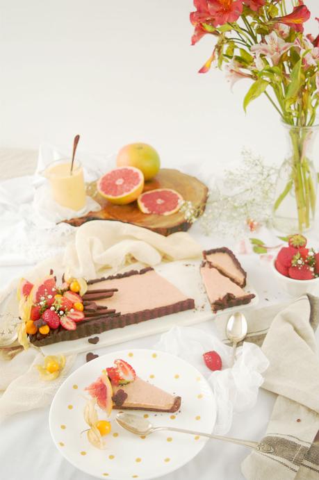 Tarta de pomelo y fresas, fusión de sabores