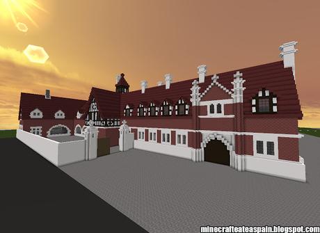 Réplica Minecraft del Palacio de Miramar, San Sebastian, Pais Vasco, España.