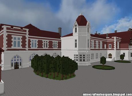 Réplica Minecraft del Palacio de Miramar, San Sebastian, Pais Vasco, España.