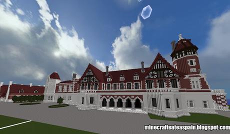 Réplica Minecraft del Palacio de Miramar, San Sebastian, Pais Vasco, España.