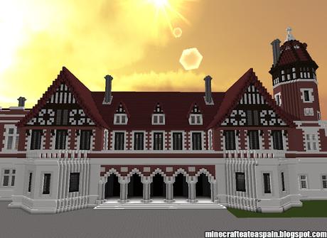 Réplica Minecraft del Palacio de Miramar, San Sebastian, Pais Vasco, España.