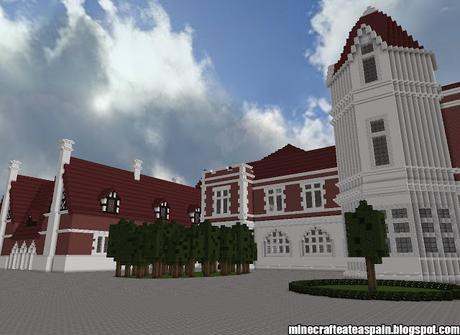 Réplica Minecraft del Palacio de Miramar, San Sebastian, Pais Vasco, España.