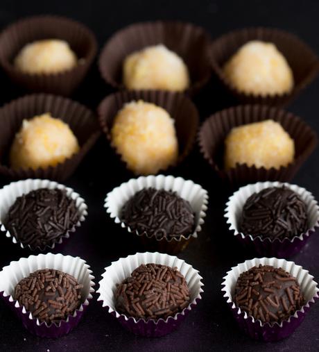 BRIGADEIROS, NEGRINHOS O TRUFAS BRASILEÑAS, DE CHOCOLATE Y GOURMET DE LIMÓN O LIMAO