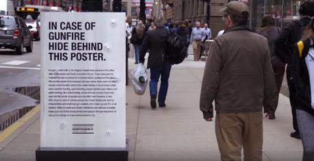 Carteles a prueba de balas para luchar contra las armas de fuego en EEUU