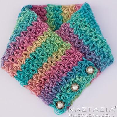 Cuello multicolor a crochet
